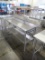 stainless table w/ backsplash, overshelf & undershelf