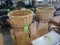 wicker baskets on stands