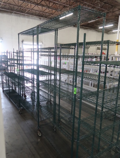 wire shelving units, on casters