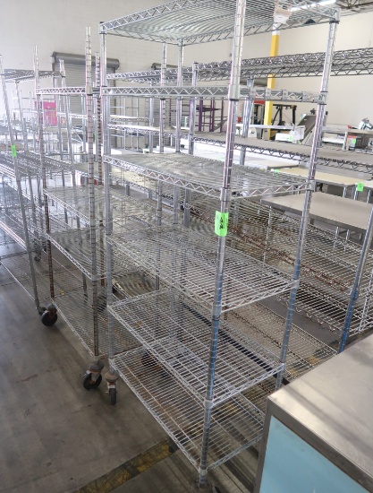 wire shelving units, on casters