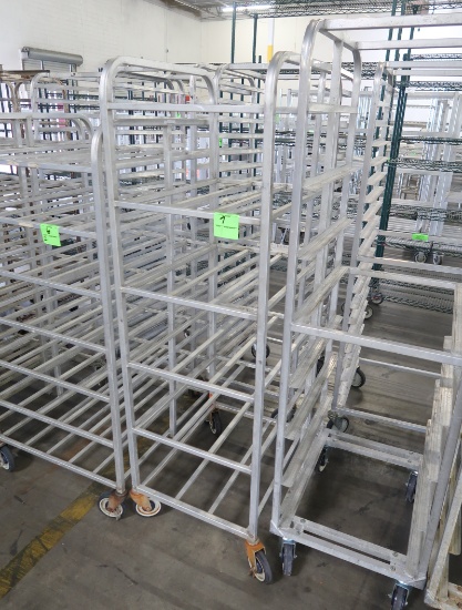 aluminum tray rack, on casters