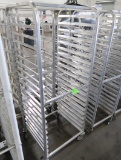 aluminum pan rack, side load, on casters