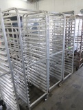 aluminum sheet pan racks, on casters