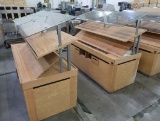 wooden bread racks, w/ sneeze guard