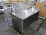 stainless demo table w/ reach-guard, & cabinet under