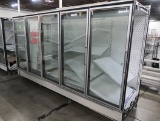 Hill Phoenix freezer door case, 5) door case w/ no ends, electric defrost