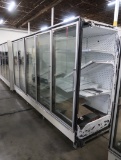 Hill Phoenix freezer door case, 5) door case w/ no ends, electric defrost