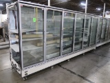 Hill Phoenix freezer door case, 6) door case w/ R end, electric defrost