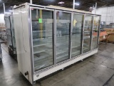 Hill Phoenix freezer door case, 5) door case w/ L end, electric defrost