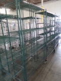 wire shelving units, on casters