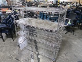wire shelving cart, on casters
