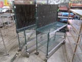 wire shelving units, on casters