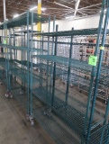 wire shelving units, on casters