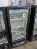 True glass door checkstand cooler