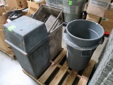 assorted trash cans