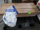 pallet of LED strip lights, Gripple wire hangers