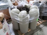 pallet of torpedo trash cans