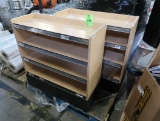 wooden shelving units