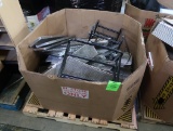 crate of cooling racks, stainless pans, & tub carts