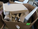 crate of new sheet pans, market trays, 30
