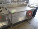 stainless tables w/ backsplash & undershelf