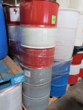 7) steel & 1) plastic barrels