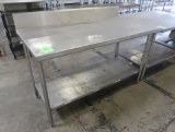 stainless table w/ backsplash & undershelf