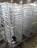 aluminum sheet pan racks, on casters