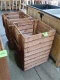 wooden bins on casters