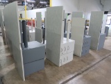 desks, wooden top w/ laminate, steel base