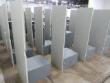 desks, wooden top w/ laminate, steel base