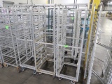 aluminum sheet pan racks, on casters