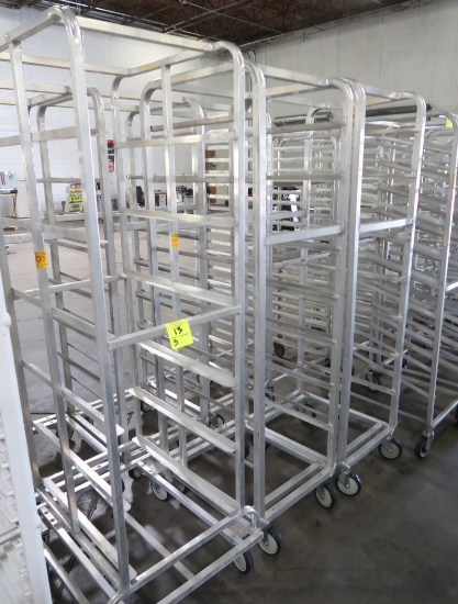 aluminum sheet pan racks, on casters