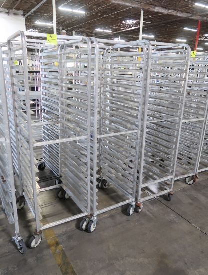 aluminum sheet pan racks, on casters