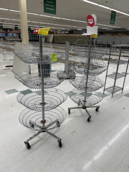 62" H 4 Tier Merchandisers on Casters