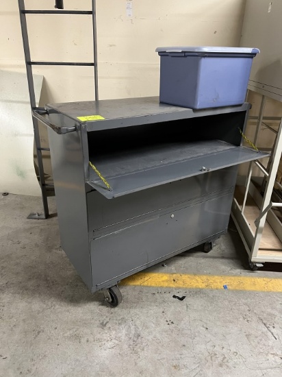 3 Compartment File Cabinet on Casters