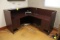 Corner Fitting Wooden Desk W/ Overshelf
