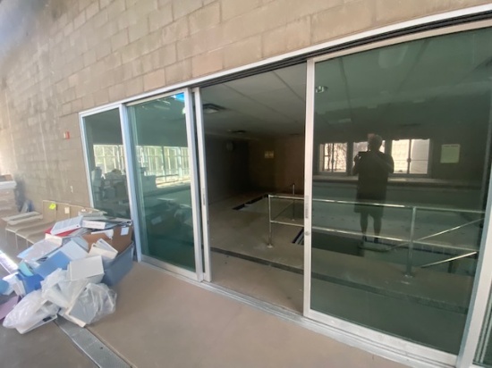 Glass Partition W/ Steel Frame Near Pool