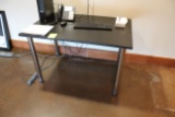 Metal Framed Wood Top Desk