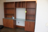 Wooden And Glass Office Storage Unit