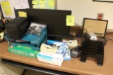 Dell Monitor And Assorted Office Supplies