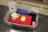 Tub Of Medical Safety Gear w/18 pr sterile x-ray attenuation gloves size 8,9