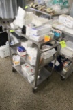 Stainless Steel Cart W/ Assorted Medical Supplies