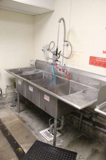 Stainless Steel Three Compartment Sink