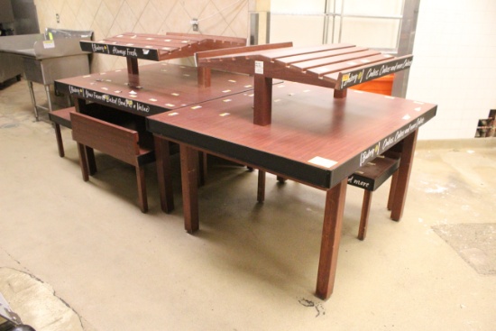 Group Of Assorted Bakery Merchandising Tables