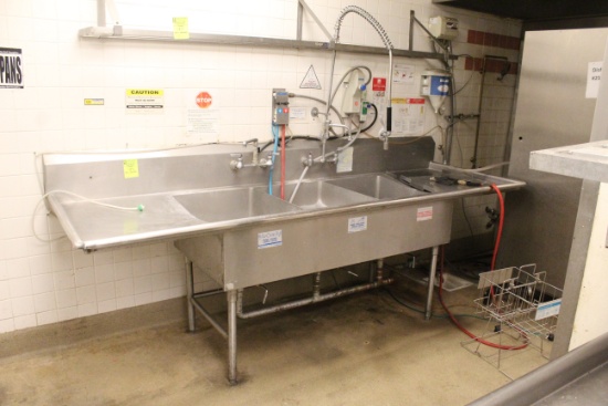 Stainless Steel Three Compartment Sink