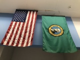 USA And Washington Seal Flags