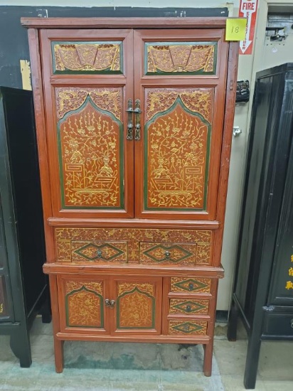 Antique Spruce Wood Cabinet circ 1891