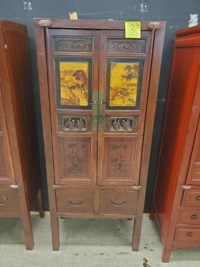 Antique Cypress Wood Cabinet circa 1901