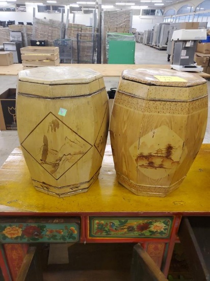 Cypress Wood Antique Vases made in 1901